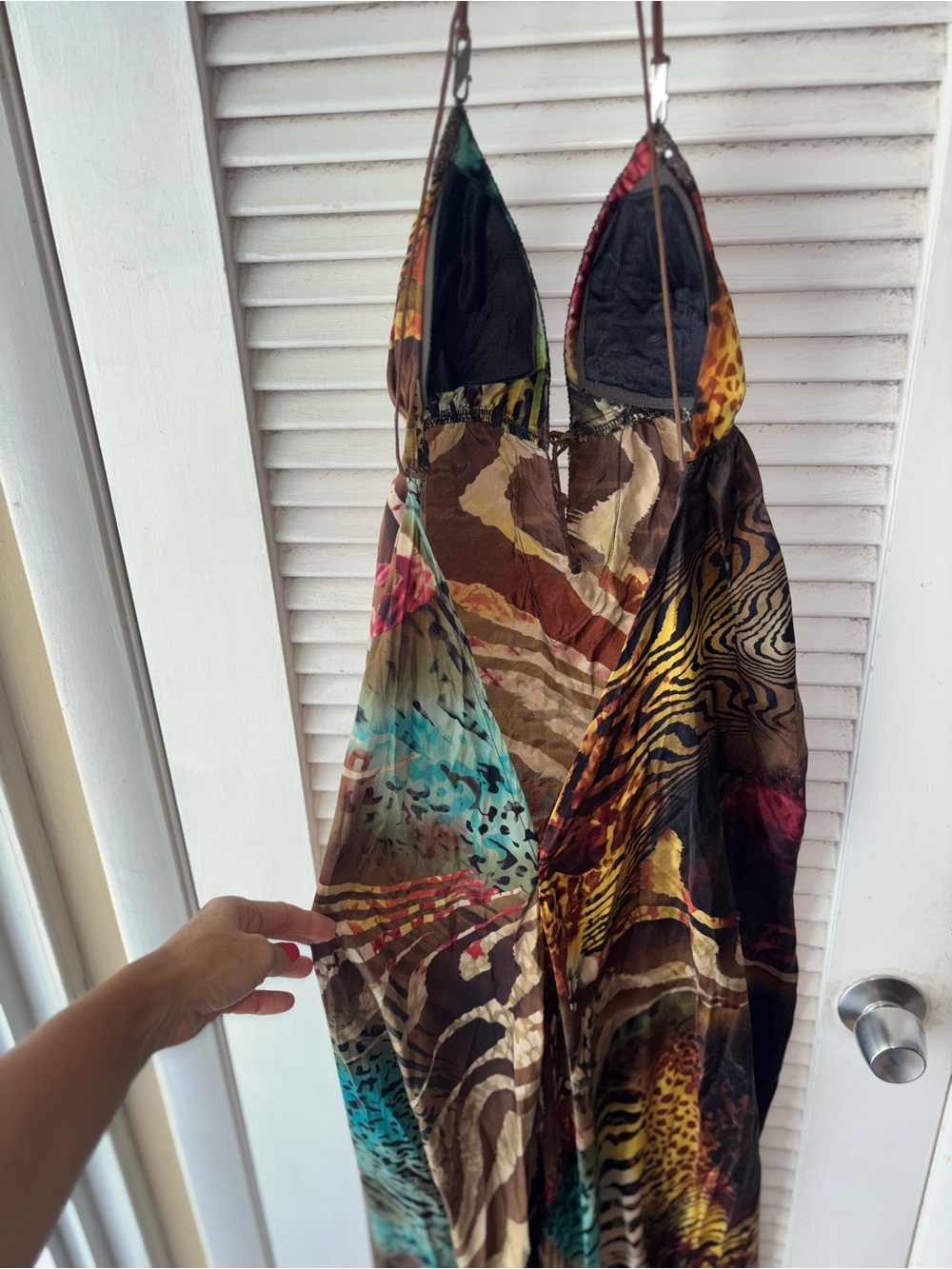 Boho Halter Maxi Dress in Brown Multi - Picture 3 of 3